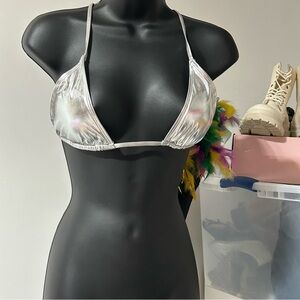 Unlisted Click for Auction Alert *  Silver Bikini Top - Fashion Nova
